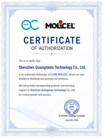 GTD Battery Molicel authorization document preview